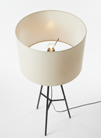 Matte Black Geometric Tripod Lamp