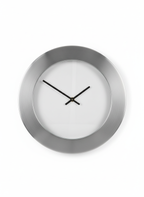 Silver Brushed Aluminum Silent Wall Clock