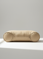 Beige Cylindrical Linen Bolster Pillow