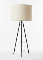 Matte Black Geometric Tripod Lamp