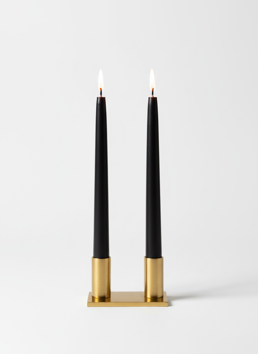Midnight Black Tapered Candles (Set of 2)