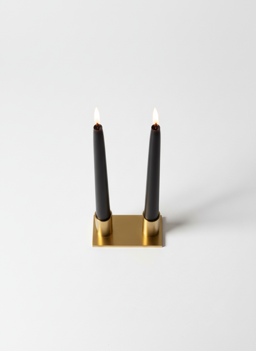 Midnight Black Tapered Candles (Set of 2)