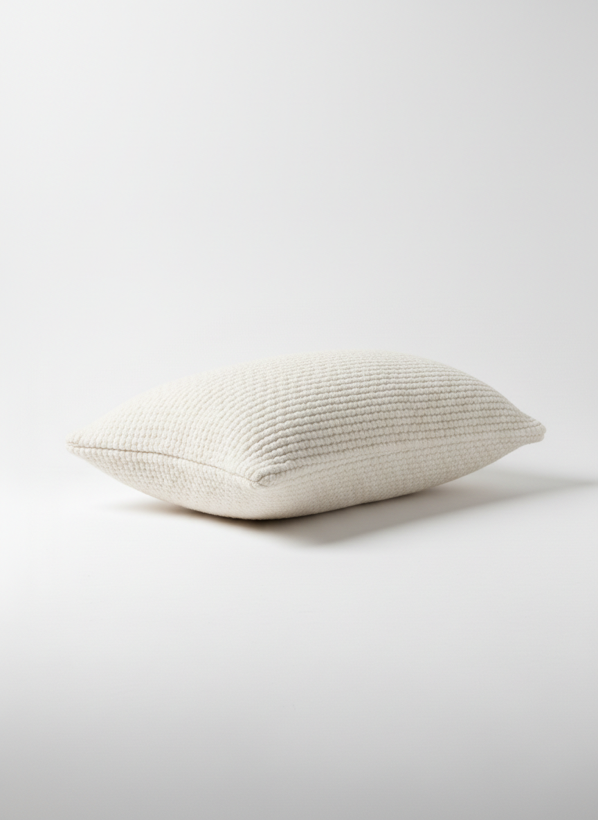 Off-White Bouclé Lumbar Pillow