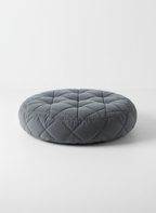 Quilted Grey Velvet Floor Pillow