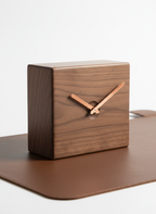 Solid Walnut Mid-Century Desk Clock